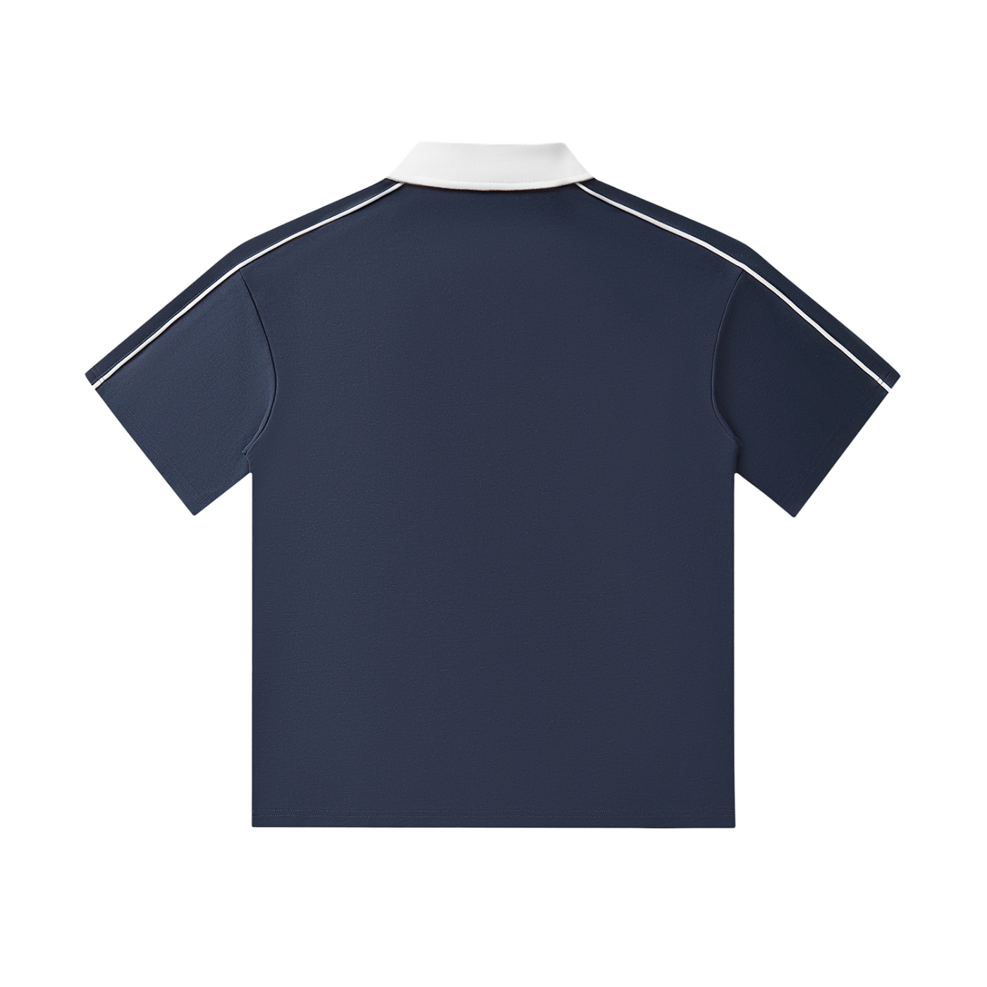 Striped-Collar Polo