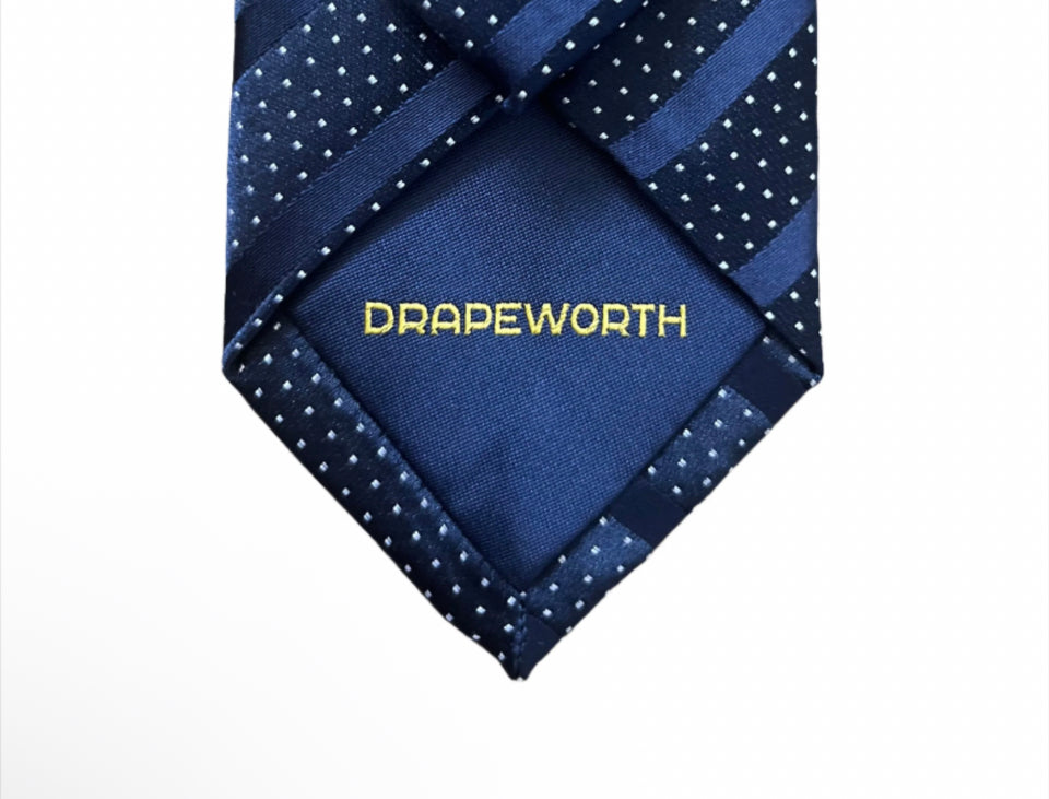 Skinny Striped Tie in Navy