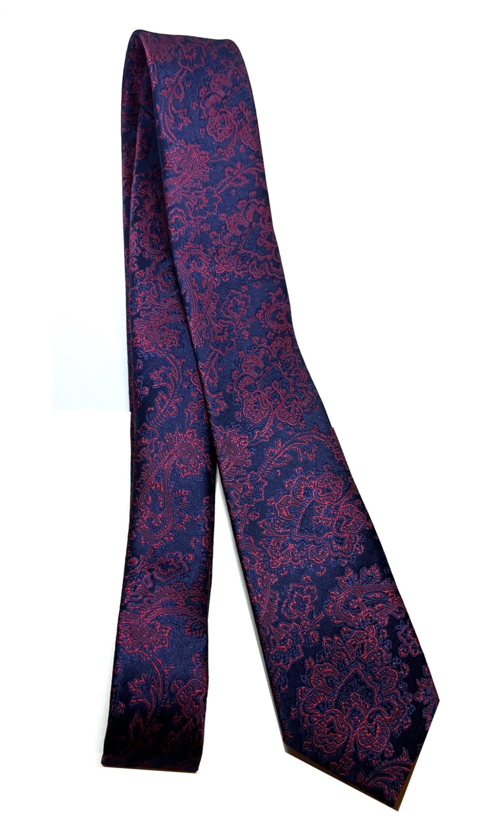 Skinny Tie in Navy and Red