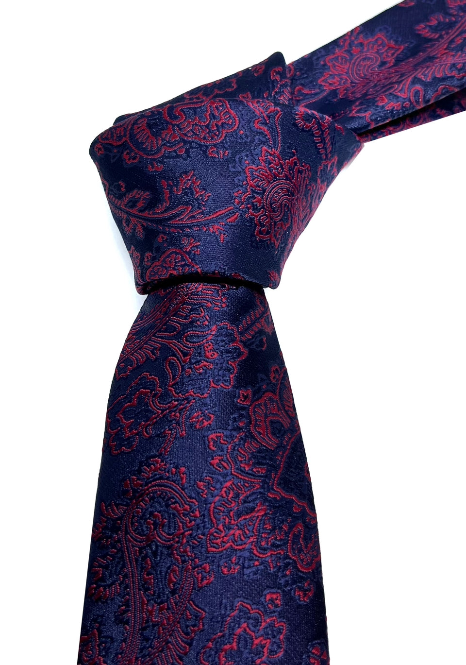 Skinny Tie in Navy and Red