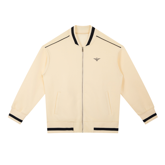 Contrast Piping Zip Bomber Jacket