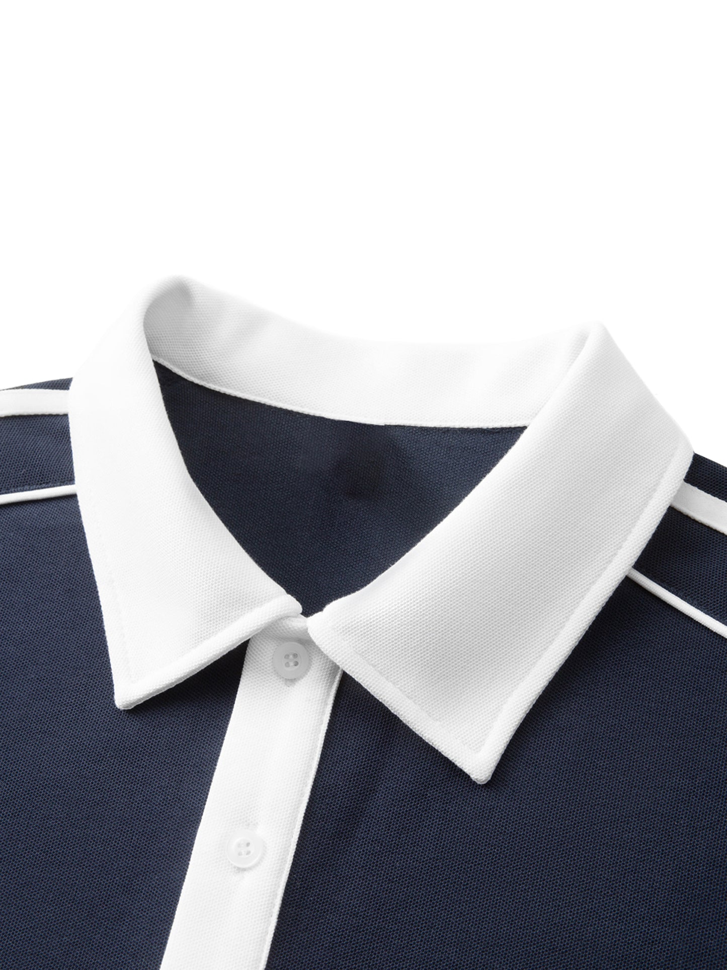 Striped-Collar Polo