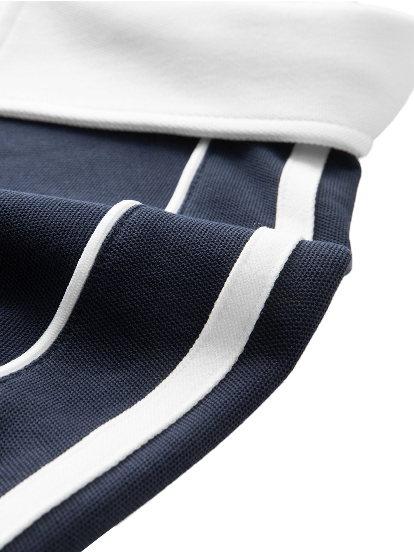 Striped-Collar Polo