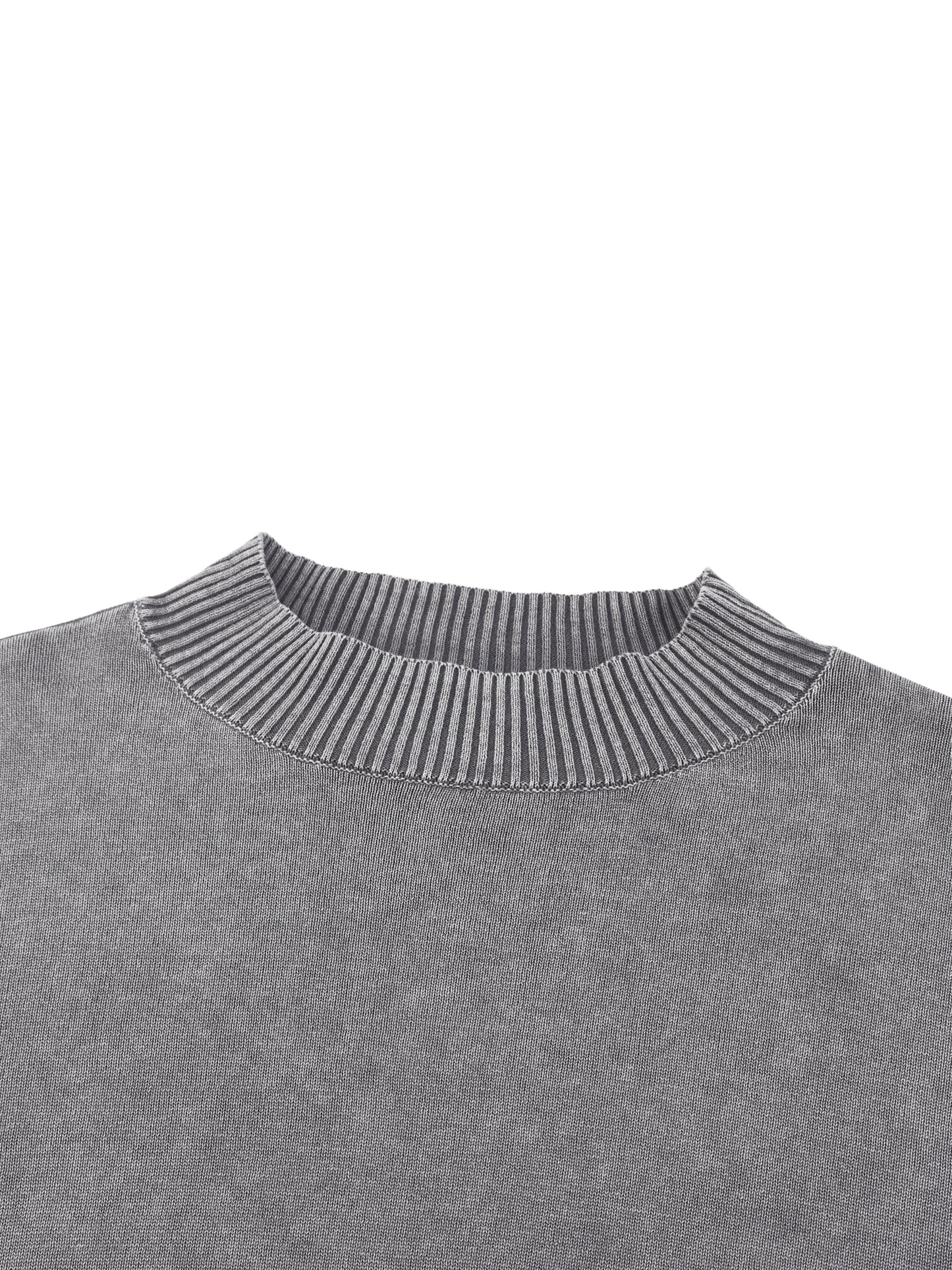 Wash Balloon Sleeve Cropped Sweater