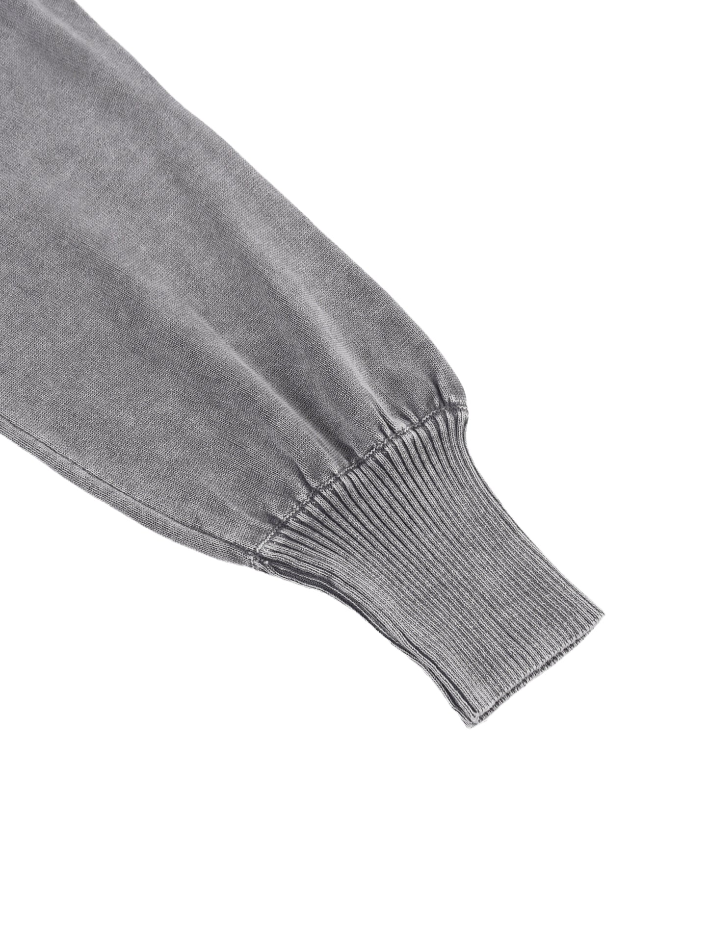 Wash Balloon Sleeve Cropped Sweater